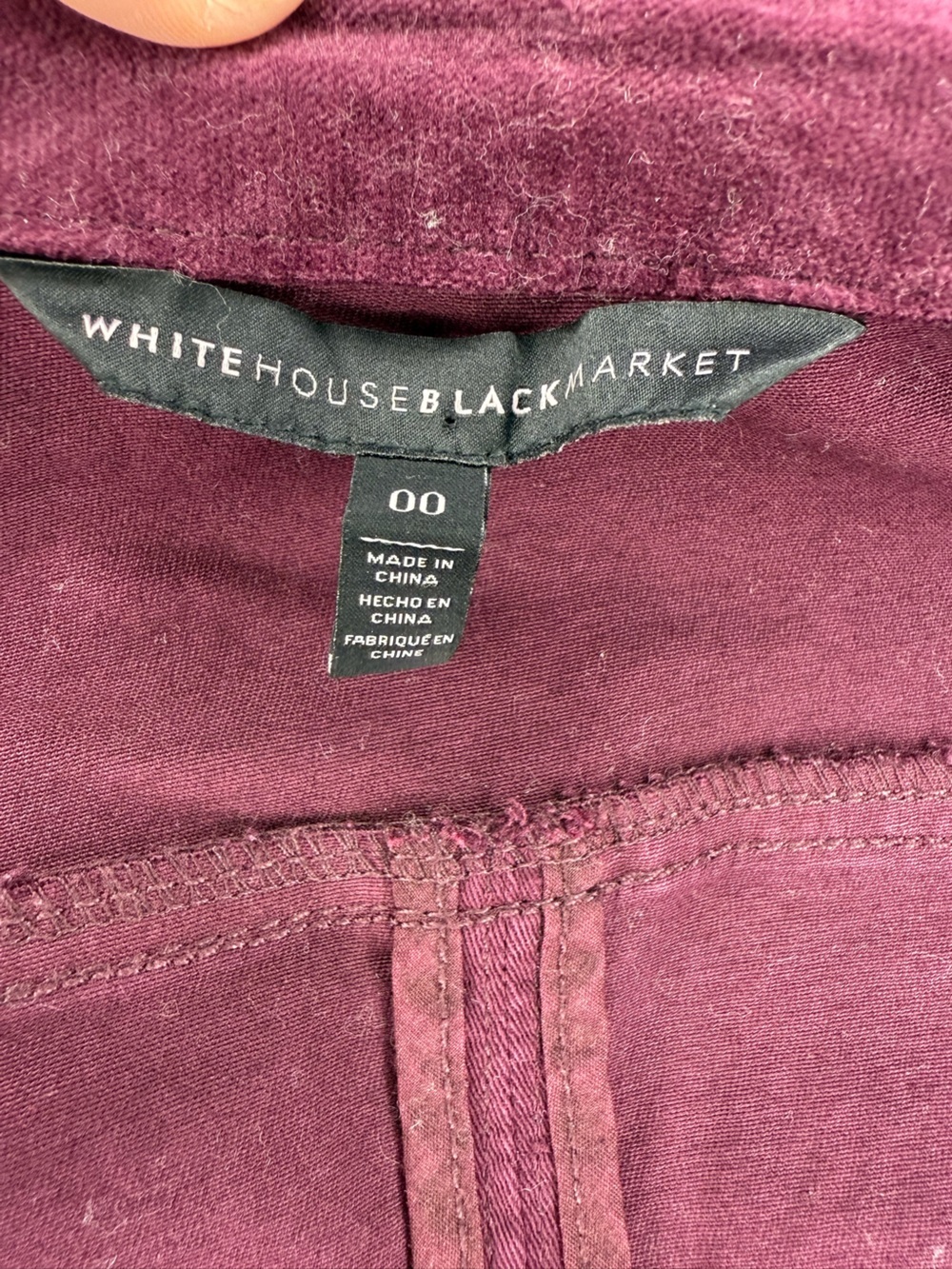 White House Black Market Burgundy Utility Jacket - Size 00 - Picture 6 of 8